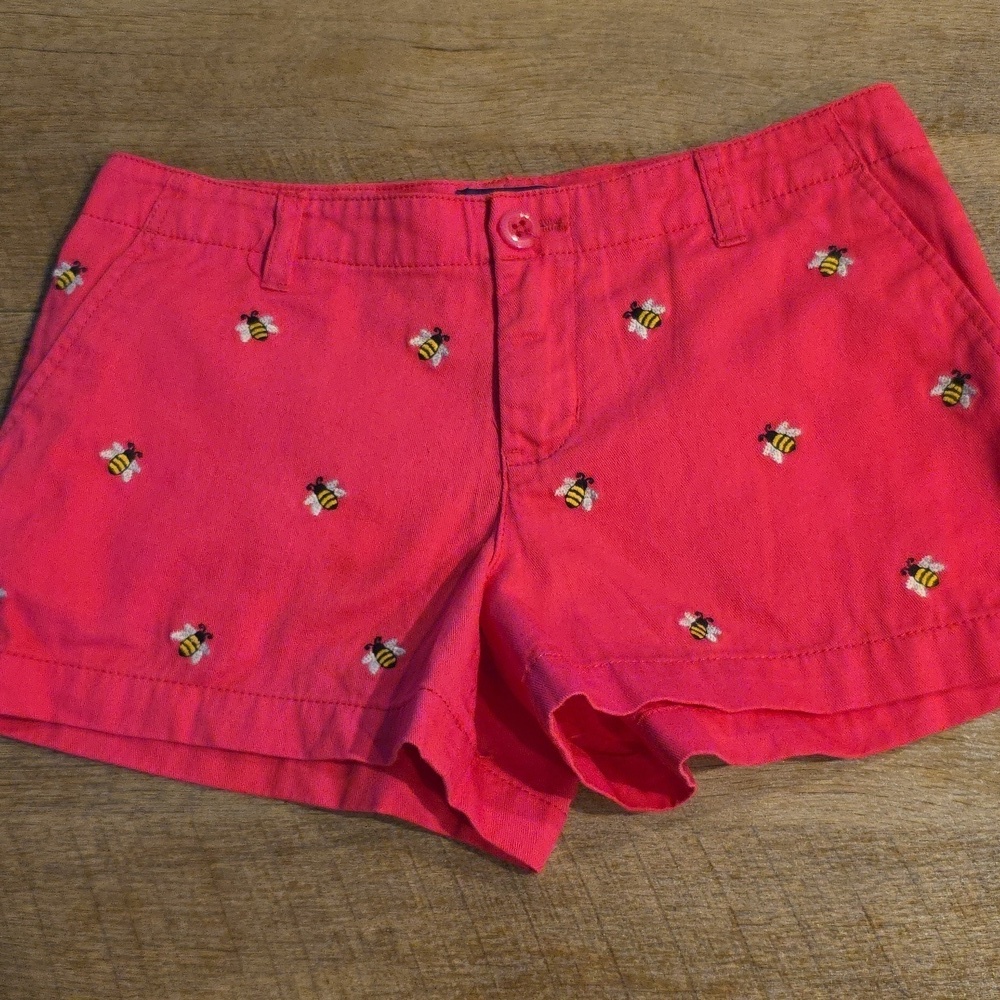 Polo Ralph Lauren- Girls Pink Bumble Bee Chino Shorts. Size 10